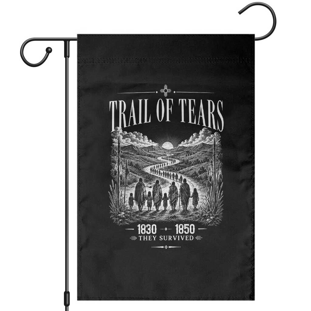 Cherokee History Native American Vintage Gift Garden Flag They Survived Trail Of Tears
