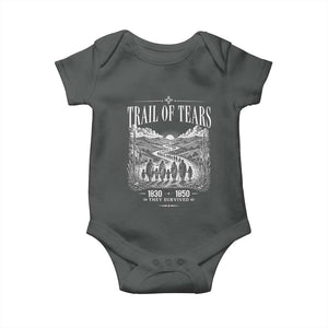 Cherokee History Native American Vintage Gift Baby Onesie They Survived Trail Of Tears