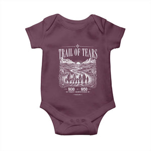 Cherokee History Native American Vintage Gift Baby Onesie They Survived Trail Of Tears