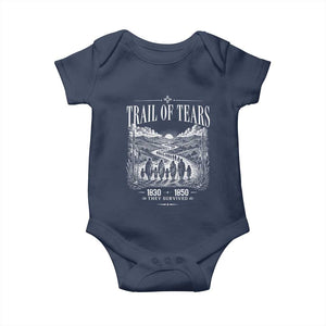 Cherokee History Native American Vintage Gift Baby Onesie They Survived Trail Of Tears