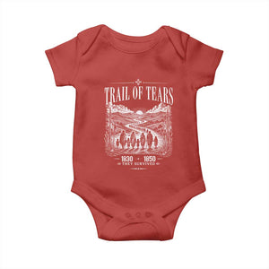 Cherokee History Native American Vintage Gift Baby Onesie They Survived Trail Of Tears