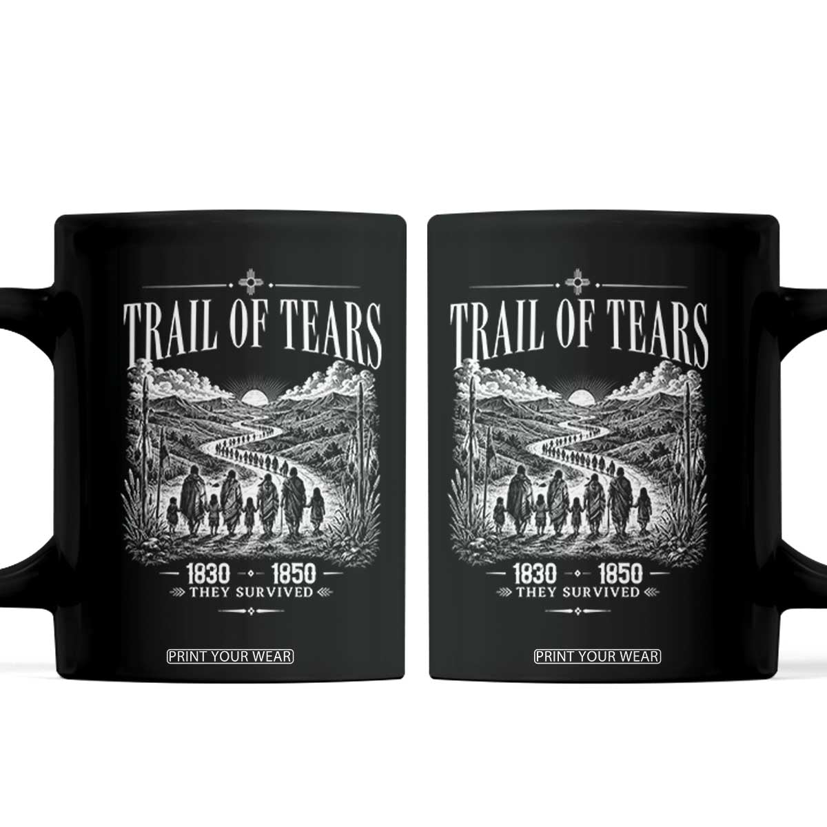 Cherokee History Native American Vintage Gift Coffee Mug They Survived Trail Of Tears