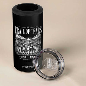Cherokee History Native American Vintage Gift 4 in 1 Can Cooler Tumbler They Survived Trail Of Tears