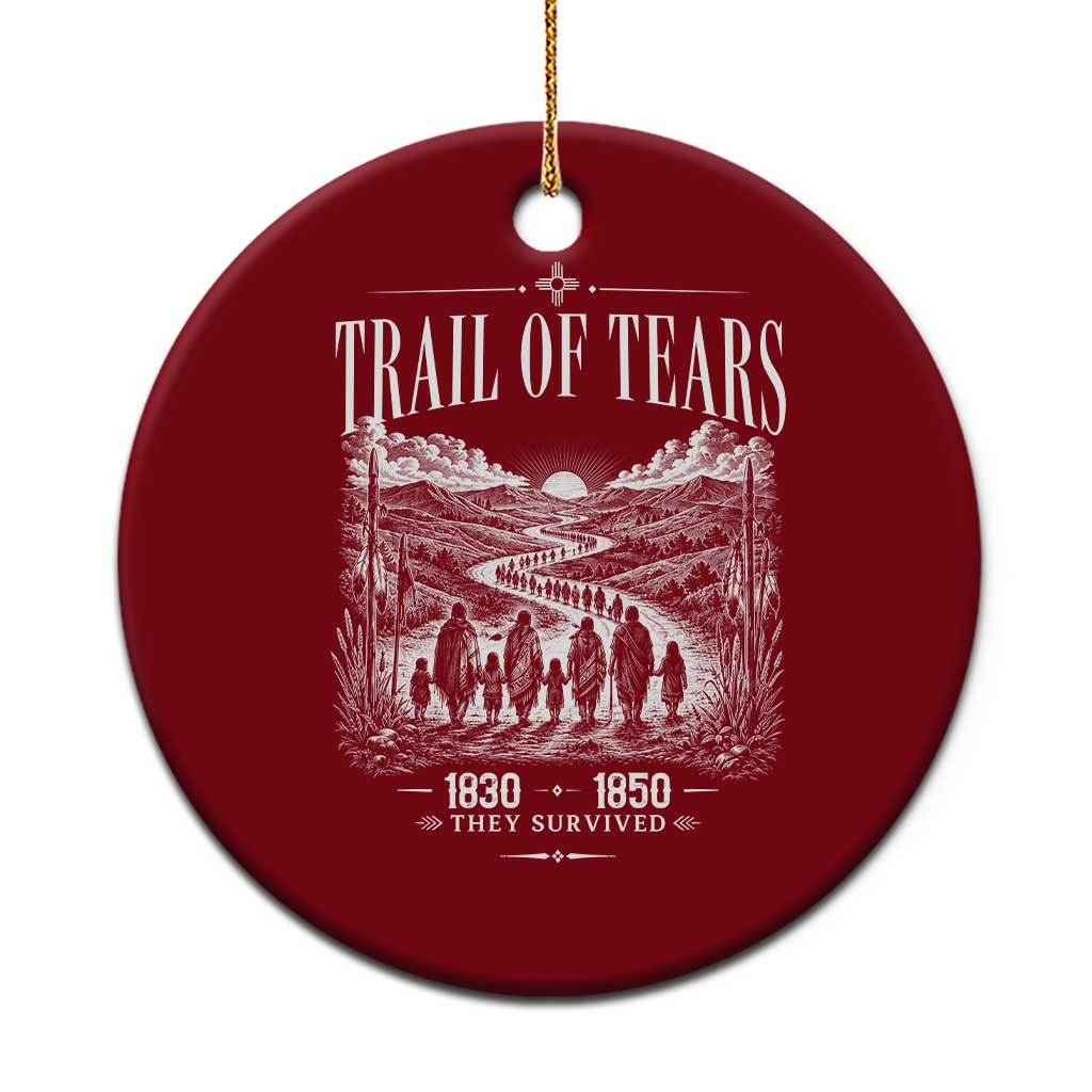 Cherokee History Native American Vintage Gift Ceramic Ornament They Survived Trail Of Tears