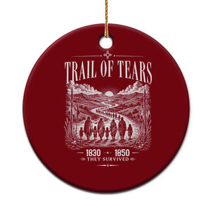 Cherokee History Native American Vintage Gift Ceramic Ornament They Survived Trail Of Tears