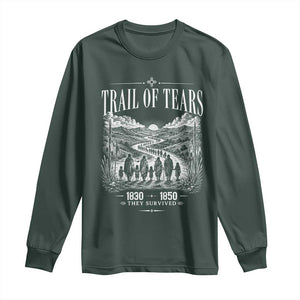 Cherokee History Native American Vintage Gift Long Sleeve Shirt They Survived Trail Of Tears