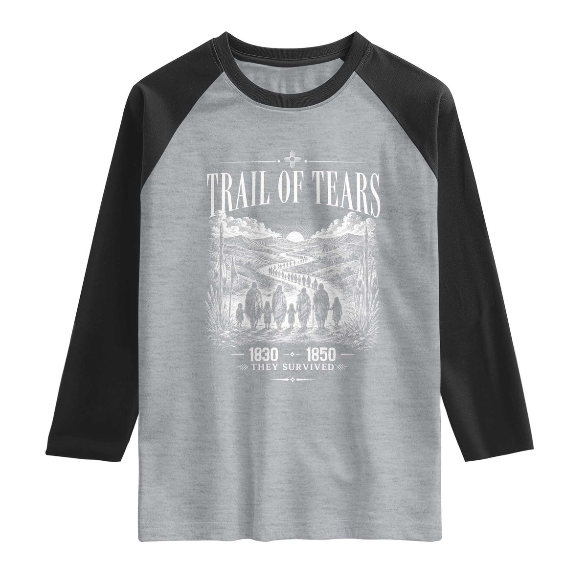 Cherokee History Native American Vintage Gift Raglan Shirt They Survived Trail Of Tears