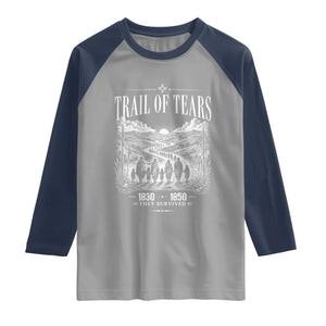 Cherokee History Native American Vintage Gift Raglan Shirt They Survived Trail Of Tears