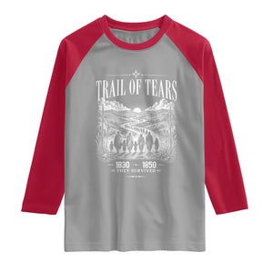 Cherokee History Native American Vintage Gift Raglan Shirt They Survived Trail Of Tears