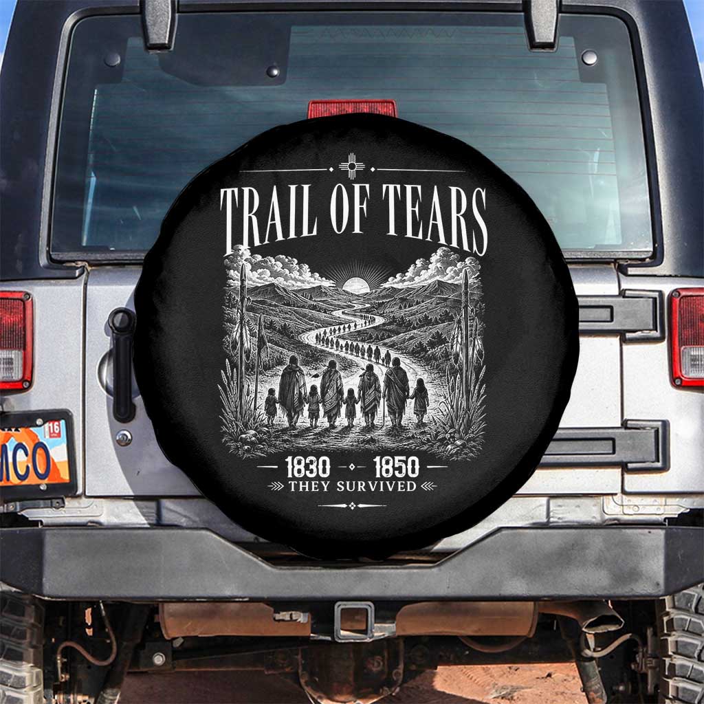 Cherokee History Native American Vintage Gift Spare Tire Cover They Survived Trail Of Tears