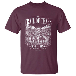 Cherokee History Native American Vintage Gift T Shirt They Survived Trail Of Tears