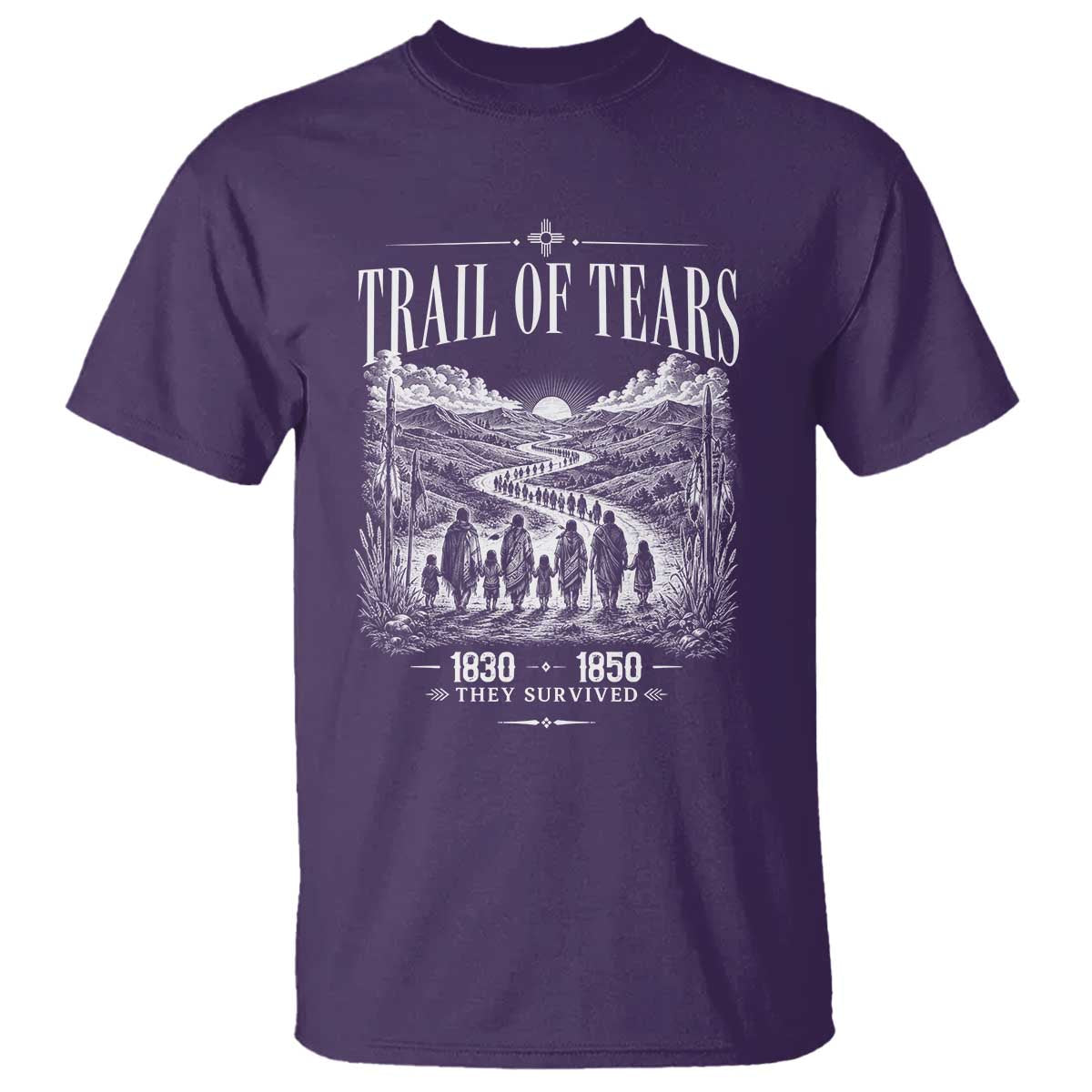 Cherokee History Native American Vintage Gift T Shirt They Survived Trail Of Tears