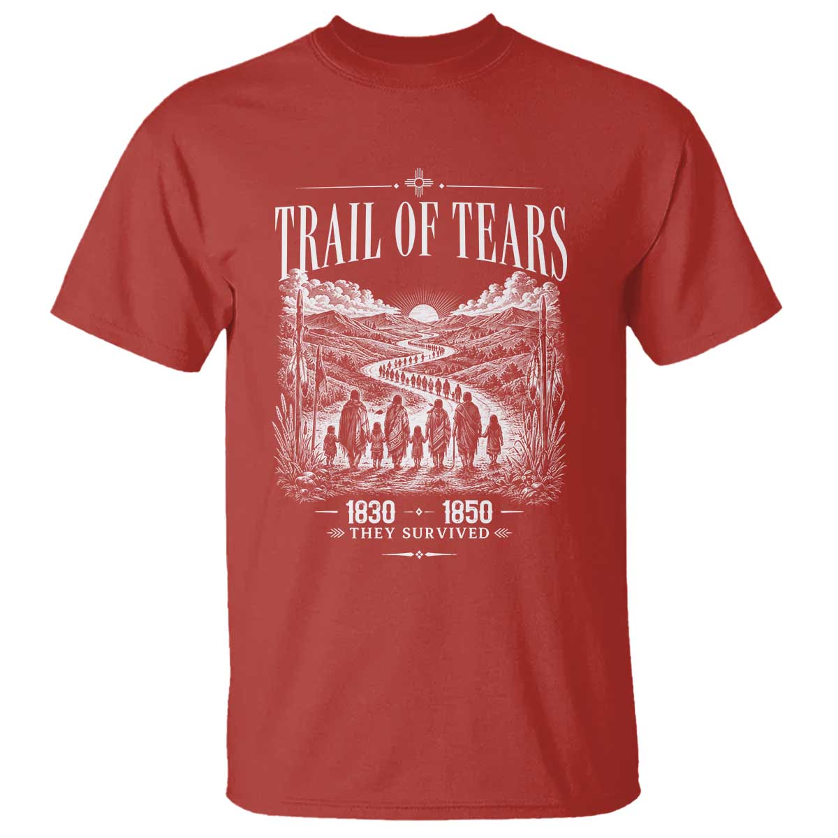 Cherokee History Native American Vintage Gift T Shirt They Survived Trail Of Tears
