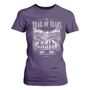 Cherokee History Native American Vintage Gift T Shirt For Women They Survived Trail Of Tears
