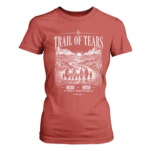 Cherokee History Native American Vintage Gift T Shirt For Women They Survived Trail Of Tears