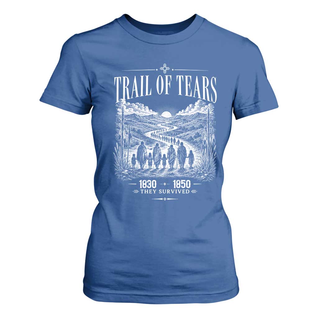 Cherokee History Native American Vintage Gift T Shirt For Women They Survived Trail Of Tears