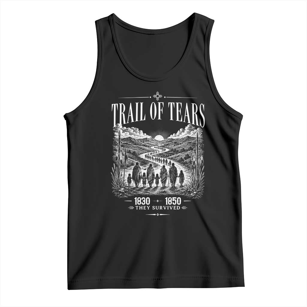 Cherokee History Native American Vintage Gift Tank Top They Survived Trail Of Tears