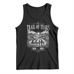 Cherokee History Native American Vintage Gift Tank Top They Survived Trail Of Tears
