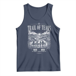 Cherokee History Native American Vintage Gift Tank Top They Survived Trail Of Tears