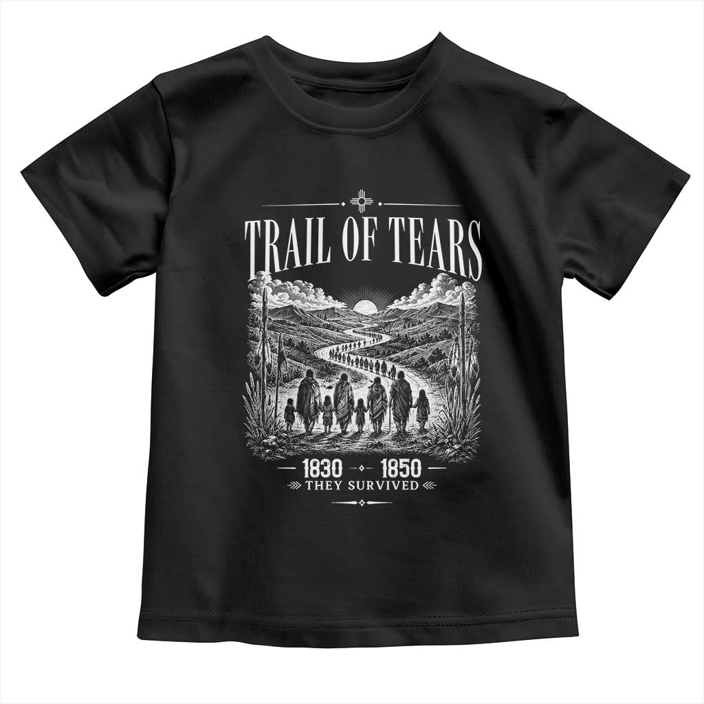 Cherokee History Native American Vintage Gift Toddler T Shirt They Survived Trail Of Tears