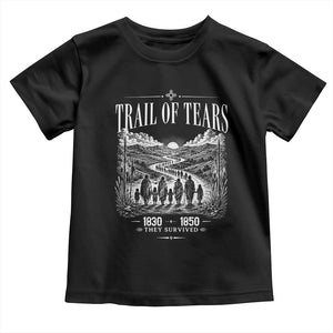 Cherokee History Native American Vintage Gift Toddler T Shirt They Survived Trail Of Tears