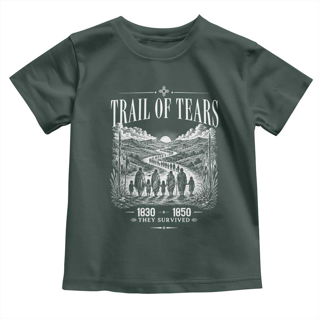Cherokee History Native American Vintage Gift Toddler T Shirt They Survived Trail Of Tears
