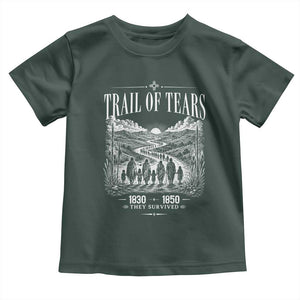 Cherokee History Native American Vintage Gift Toddler T Shirt They Survived Trail Of Tears