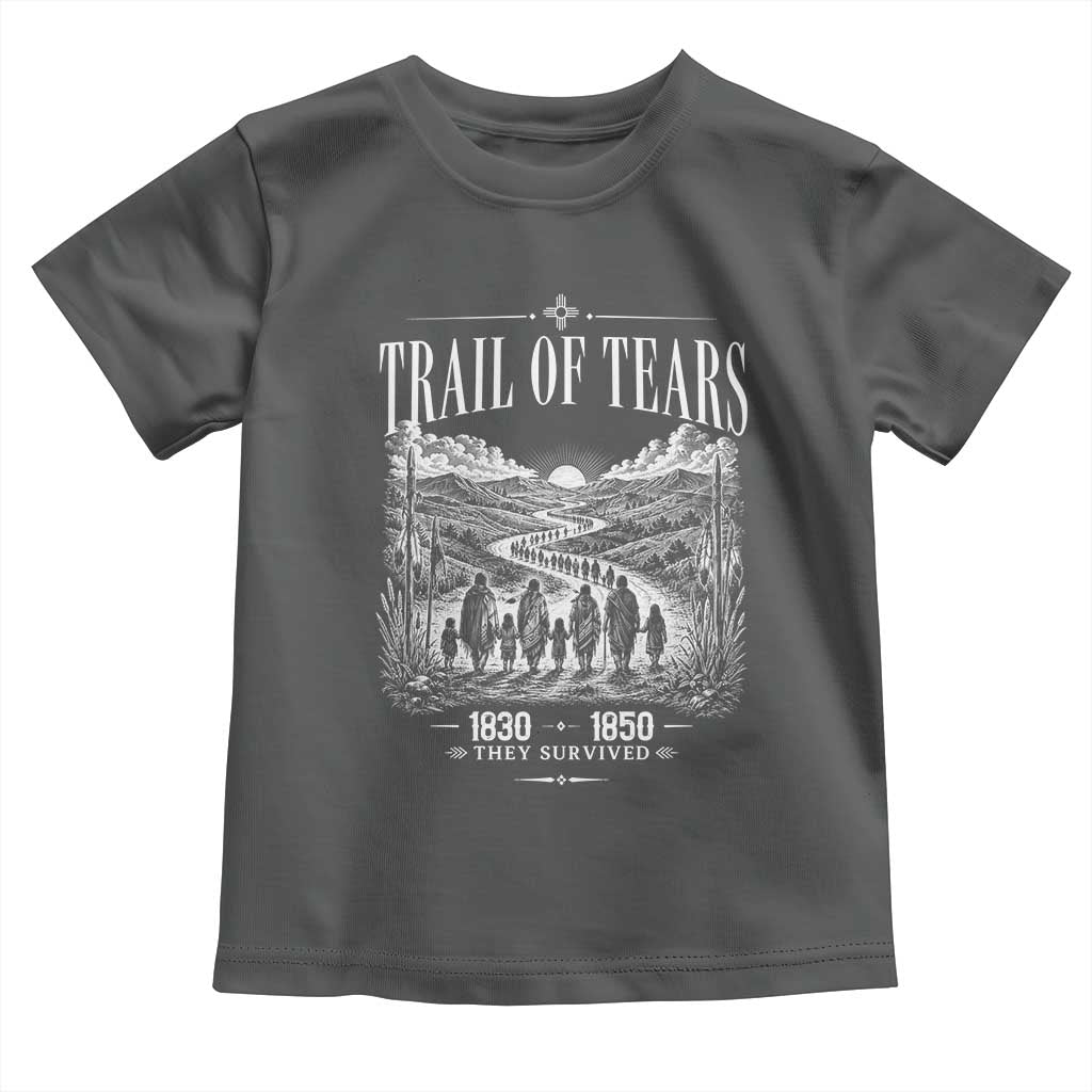 Cherokee History Native American Vintage Gift Toddler T Shirt They Survived Trail Of Tears