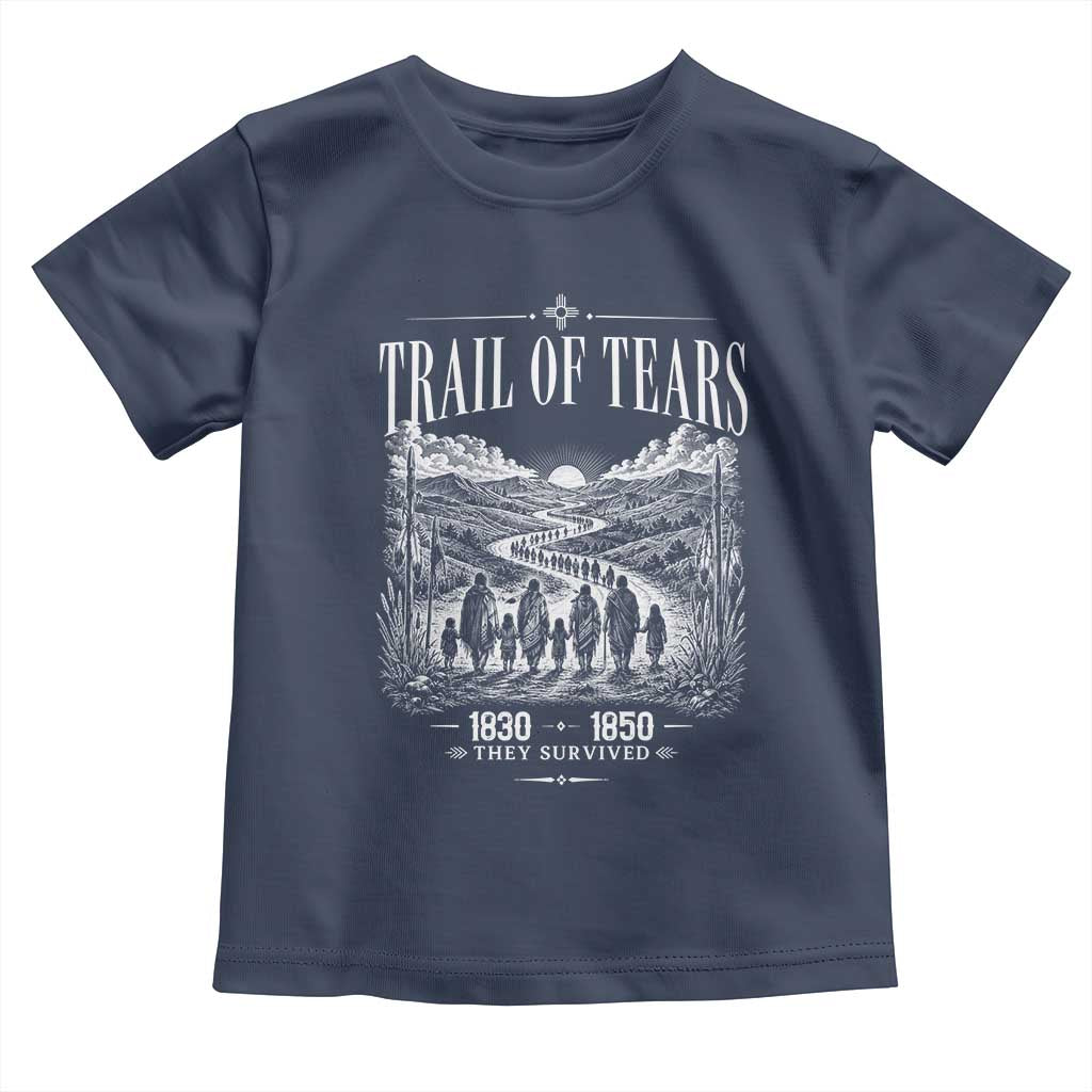 Cherokee History Native American Vintage Gift Toddler T Shirt They Survived Trail Of Tears