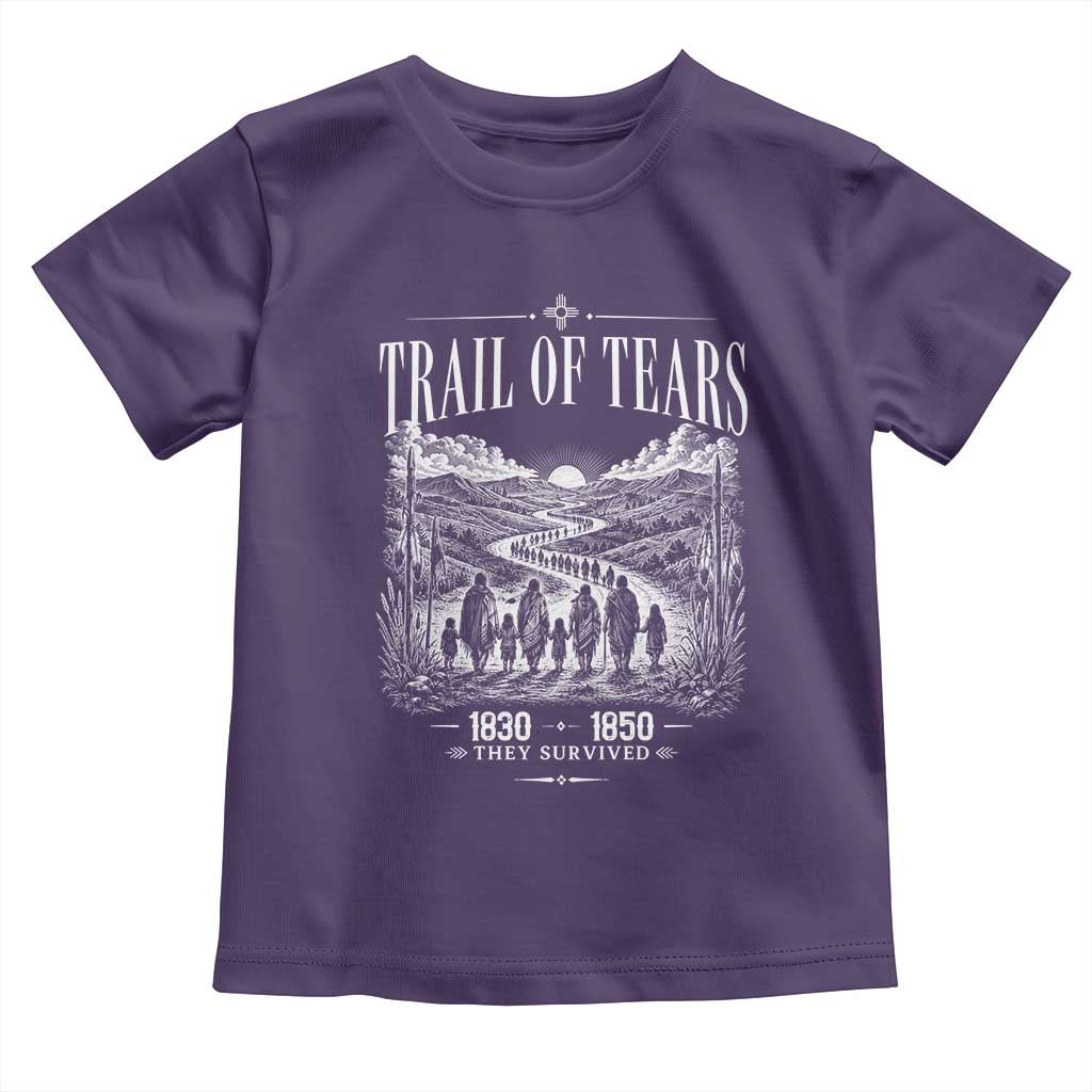 Cherokee History Native American Vintage Gift Toddler T Shirt They Survived Trail Of Tears
