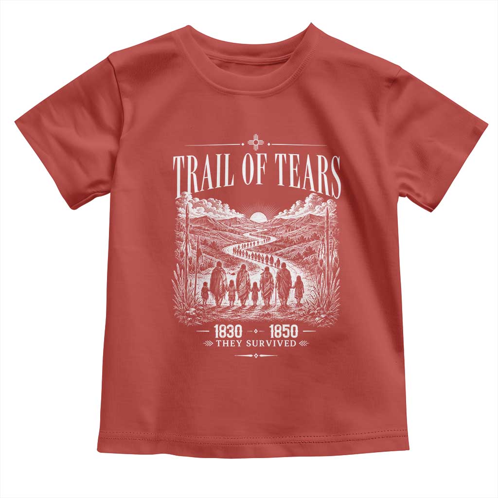 Cherokee History Native American Vintage Gift Toddler T Shirt They Survived Trail Of Tears