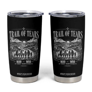 Cherokee History Native American Vintage Gift Tumbler Cup They Survived Trail Of Tears