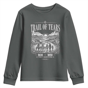 Cherokee History Native American Vintage Gift Youth Sweatshirt They Survived Trail Of Tears