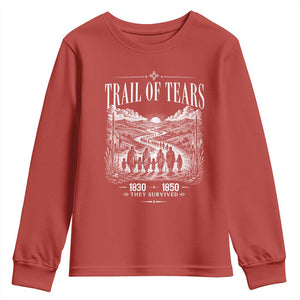 Cherokee History Native American Vintage Gift Youth Sweatshirt They Survived Trail Of Tears