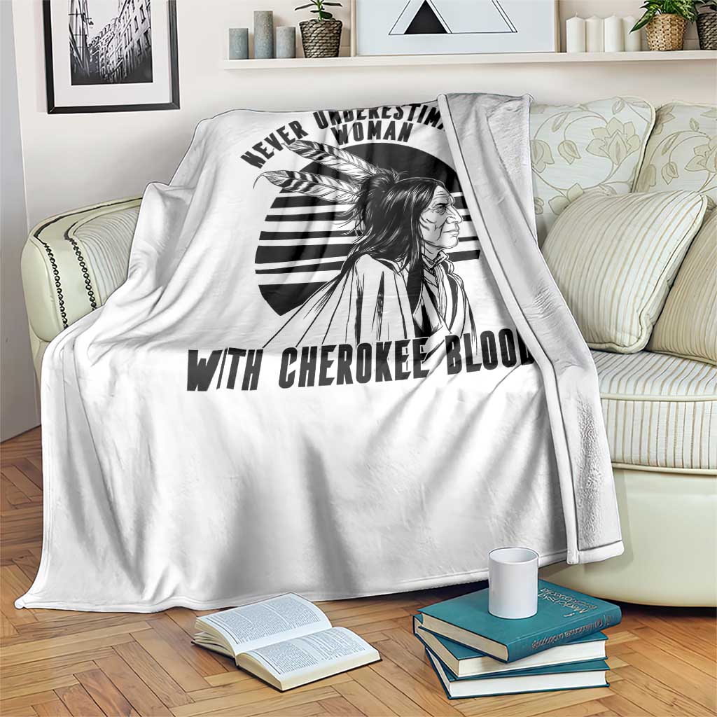 Never Underestimate A Woman With Cherokee Blood Throw Blanket Native American Heritage Gift