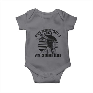 Never Underestimate A Woman With Cherokee Blood Baby Onesie Native American Heritage Gift