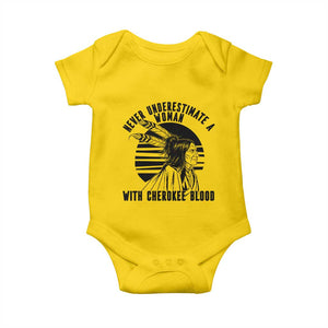 Never Underestimate A Woman With Cherokee Blood Baby Onesie Native American Heritage Gift