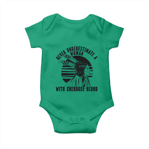 Never Underestimate A Woman With Cherokee Blood Baby Onesie Native American Heritage Gift