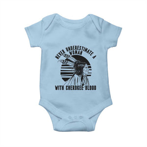 Never Underestimate A Woman With Cherokee Blood Baby Onesie Native American Heritage Gift