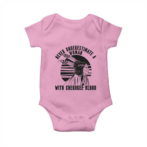 Never Underestimate A Woman With Cherokee Blood Baby Onesie Native American Heritage Gift