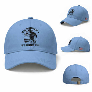 Never Underestimate A Woman With Cherokee Blood Baseball Cap Native American Heritage Gift