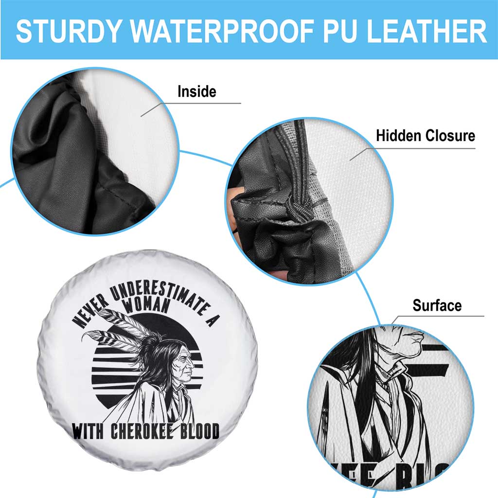 Never Underestimate A Woman With Cherokee Blood Spare Tire Cover Native American Heritage Gift