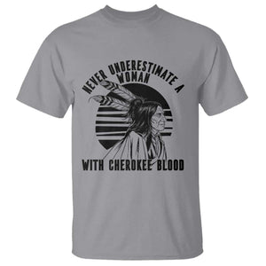 Never Underestimate A Woman With Cherokee Blood T Shirt Native American Heritage Gift