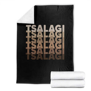 Cherokee Tsalagi Heritage Pride Stacked Typography Throw Blanket