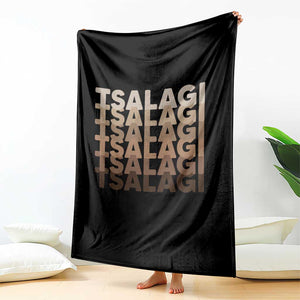 Cherokee Tsalagi Heritage Pride Stacked Typography Throw Blanket