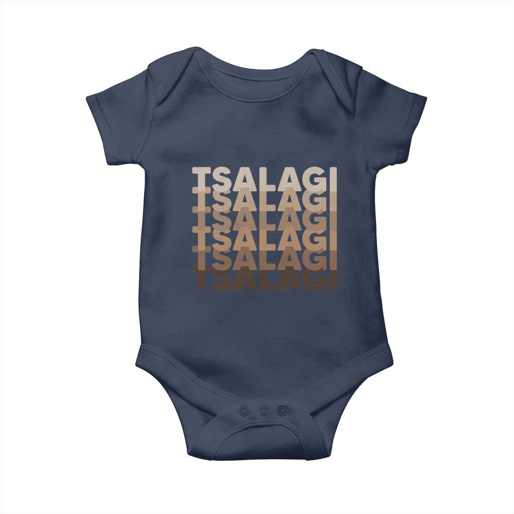 Cherokee Tsalagi Heritage Pride Stacked Typography Baby Onesie