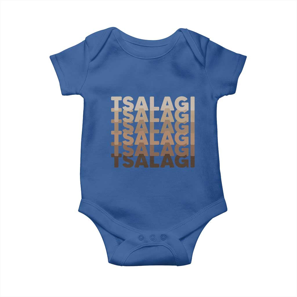 Cherokee Tsalagi Heritage Pride Stacked Typography Baby Onesie