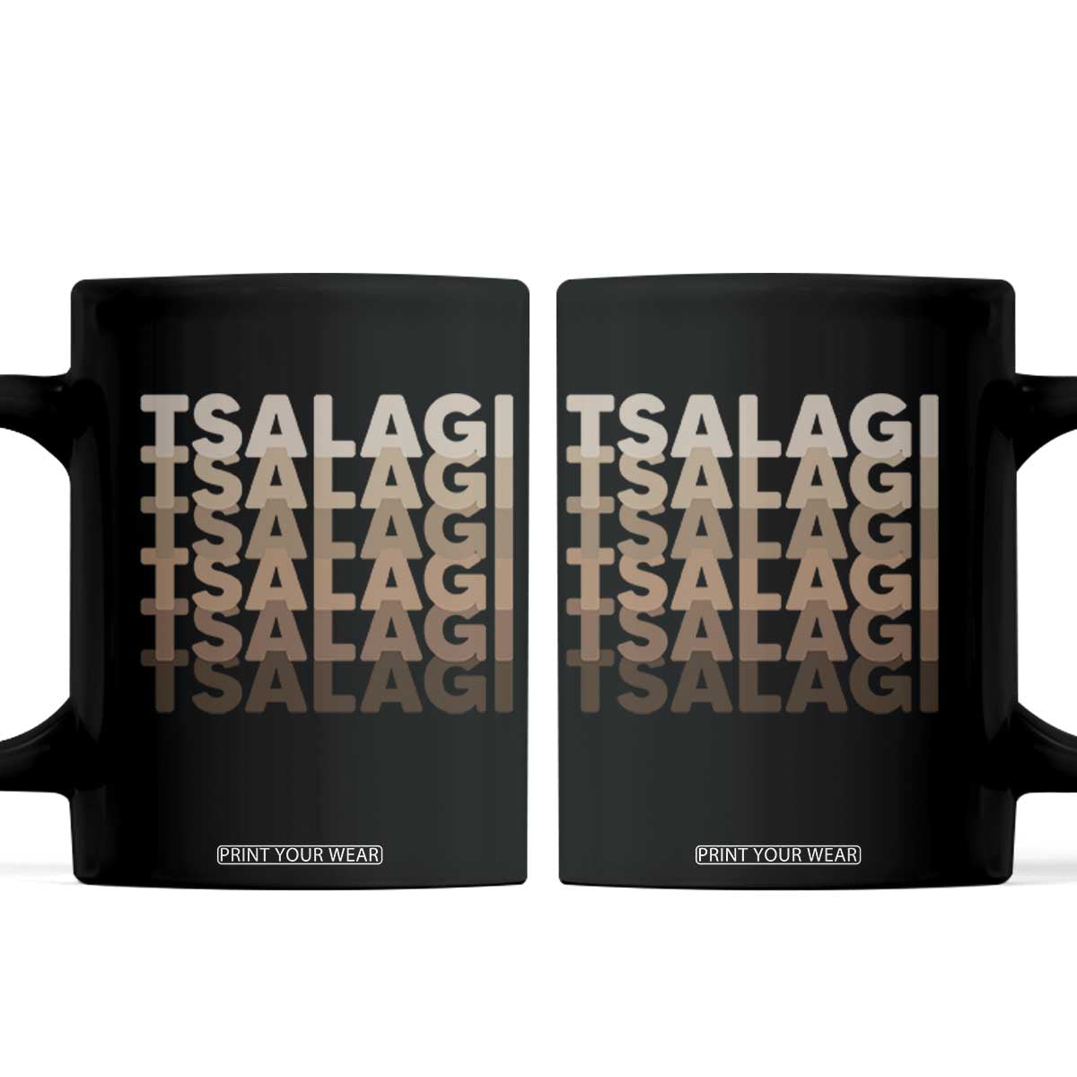 Cherokee Tsalagi Heritage Pride Stacked Typography Coffee Mug TS12 Black Print Your Wear