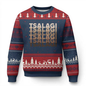Cherokee Tsalagi Heritage Pride Stacked Typography Ugly Christmas Sweater