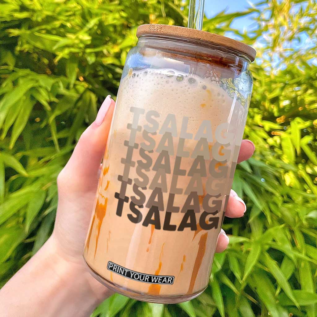 Cherokee Tsalagi Heritage Pride Stacked Typography Glass Can